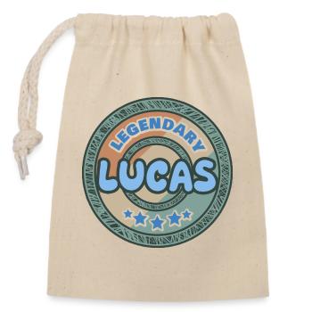 Dire Lucas - Sac cadeau en coton avec cordon (14 x 20 cm) - nature - Devant