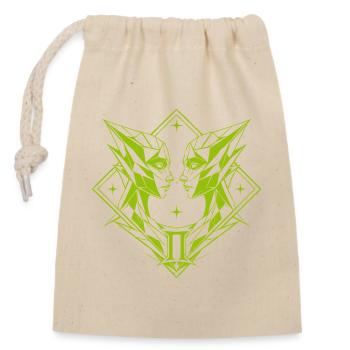 Gémeaux – Dualité et Équilibre - Sac cadeau en coton avec cordon (14 x 20 cm) - nature - Devant