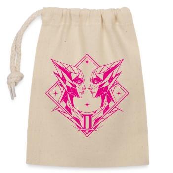Gemini – Duality & Balance - Closable cotton gift bag (14x20cm) - nature - Front