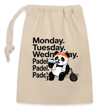 Lundi mardi Mercredi Padel - Sac cadeau en coton avec cordon (14 x 20 cm) - nature - Devant