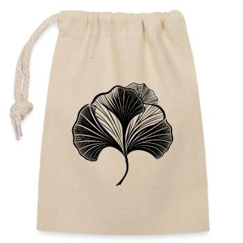 Ginkgo Leaf - Closable cotton gift bag (14x20cm) - nature - Front
