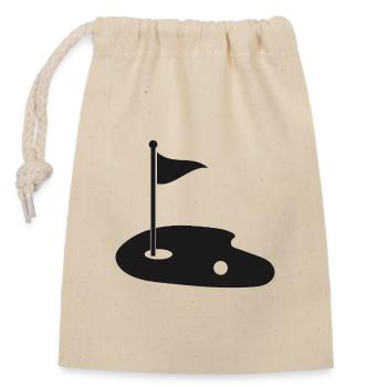 Golf Green - Verschließbarer Geschenkbeutel aus Baumwolle (14x20cm) - Natur - Vorne