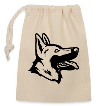 German Shepherd - Closable cotton gift bag (14x20cm) - nature - Front
