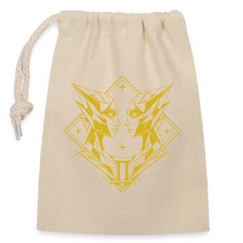 Gémeaux – Dualité et Équilibre - Sac cadeau en coton avec cordon (14 x 20 cm) - nature - Devant