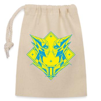 Gemini – Duality & Balance - Closable cotton gift bag (14x20cm) - nature - Front