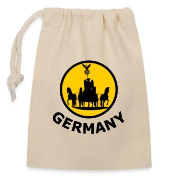 Berlin Sonnenwagen-Silhouette - Verschließbarer Geschenkbeutel aus Baumwolle (14x20cm) - Natur - Vorne