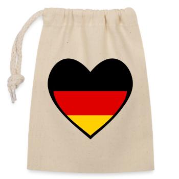 Schwarze Deutschland Herzflagge – Moderner Stil - Sac cadeau en coton avec cordon (14 x 20 cm) - nature - Devant