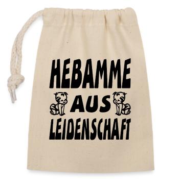 Hebamme - Verschließbarer Geschenkbeutel aus Baumwolle (14x20cm) - Natur - Vorne