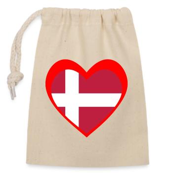 Danmark Hjerte – Kærlighed til Danmark - Closable cotton gift bag (14x20cm) - nature - Front