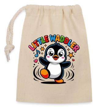 Little Waddler | Cute Penguin — Roarlings 🐧 - Closable cotton gift bag (14x20cm) - nature - Front