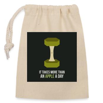 Fitness Motivation Apple Gym Poster - Verschließbarer Geschenkbeutel aus Baumwolle (14x20cm) - Natur - Vorne