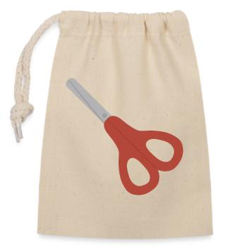 Red Scissors Icon - Closable cotton gift bag (14x20cm) - nature - Front