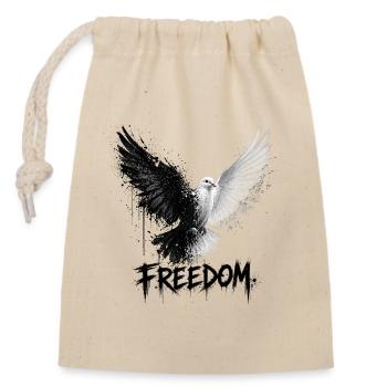 Duality of Freedom - Closable cotton gift bag (14x20cm) - nature - Front
