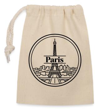 Paris - Verschließbarer Geschenkbeutel aus Baumwolle (14x20cm) - Natur - Vorne
