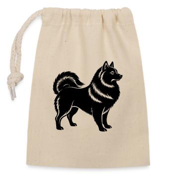Japanischer Spitz - Verschließbarer Geschenkbeutel aus Baumwolle (14x20cm) - Natur - Vorne