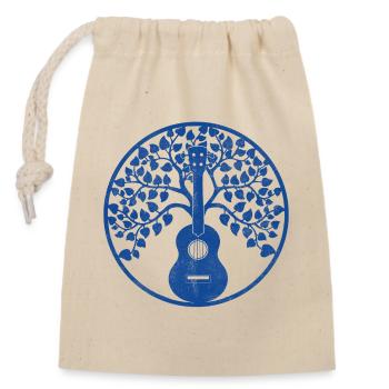 Ukulele tree mandala blue - Verschließbarer Geschenkbeutel aus Baumwolle (14x20cm) - Natur - Vorne