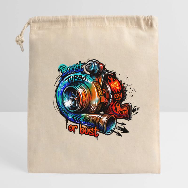 Turbo-Boost oder Bust Verschließbarer Geschenkbeutel aus Baumwolle (14x20cm)