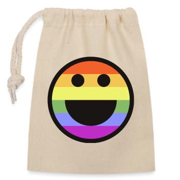 Fierté LGBTQ arc-en-ciel - Sac cadeau en coton avec cordon (14 x 20 cm) - nature - Devant