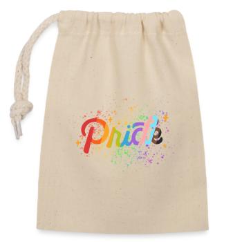 Pridemix Farbspritzer - Verschließbarer Geschenkbeutel aus Baumwolle (14x20cm) - Natur - Vorne