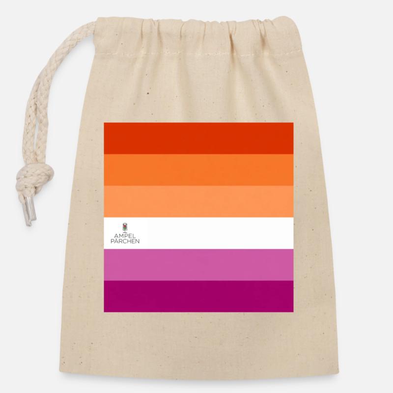 Lesbian Visibility - Verschließbarer Geschenkbeutel aus Baumwolle (14x20cm) - Natur