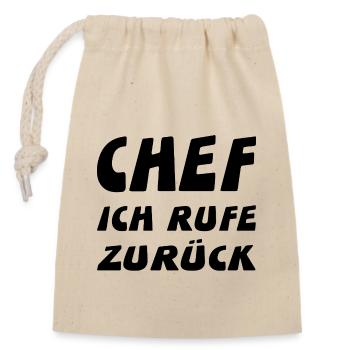 Chef - Verschließbarer Geschenkbeutel aus Baumwolle (14x20cm) - Natur - Vorne