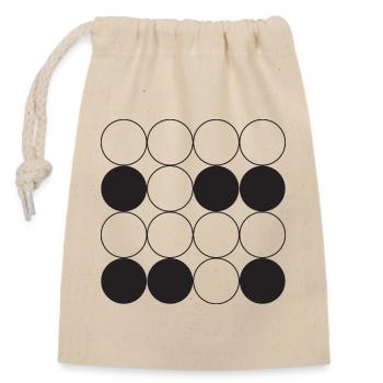 Conception en grille circulaire - Sac cadeau en coton avec cordon (14 x 20 cm) - nature - Devant