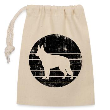 Deutscher Schäferhund - Verschließbarer Geschenkbeutel aus Baumwolle (14x20cm) - Natur - Vorne