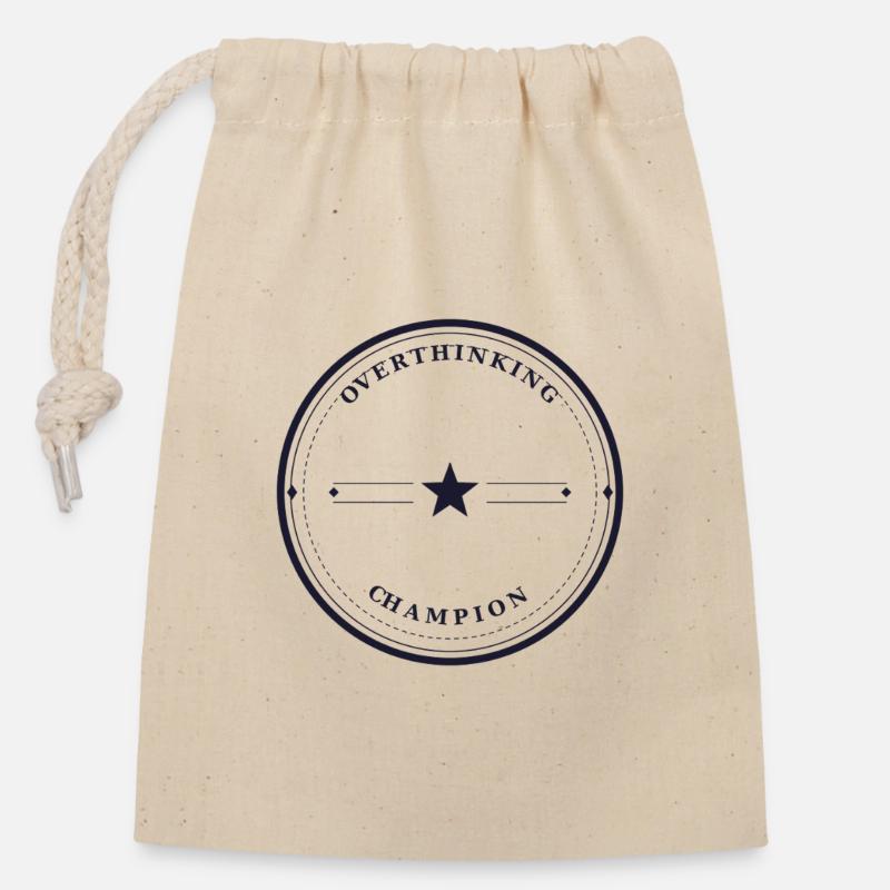 Champion de la suranalyse - Sac cadeau en coton avec cordon (14 x 20 cm) - nature