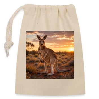 Kangaroo at sunset - Closable cotton gift bag (14x20cm) - nature - Front