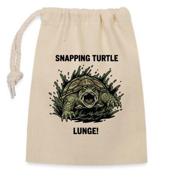 Tortue Serpentine Danger Lunge Snapping Turtle - Closable cotton gift bag (14x20cm) - nature - Front
