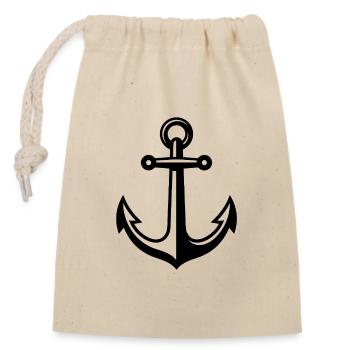 Sticker Autocollant pour Voiture ancre de bateau  - Sac cadeau en coton avec cordon (14 x 20 cm) - nature - Devant