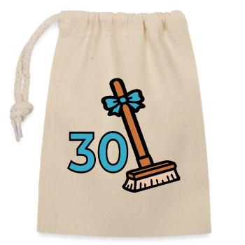 Broom 30th Birthday - Closable cotton gift bag (14x20cm) - nature - Front