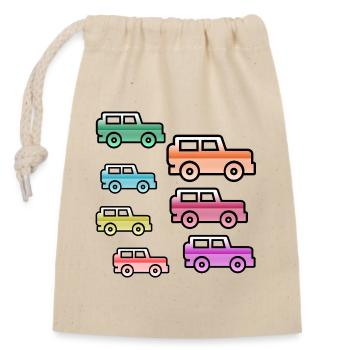 Automobiles - Sac cadeau en coton avec cordon (14 x 20 cm) - nature - Devant