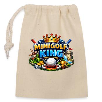 Minigolf King – König des Minigolfs - Verschließbarer Geschenkbeutel aus Baumwolle (14x20cm) - Natur - Vorne