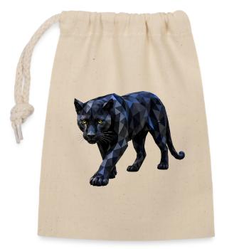 Polygon Panther - Sac cadeau en coton avec cordon (14 x 20 cm) - nature - Devant