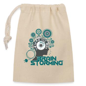 Brainstorming Head – Office & Idées de bureau - Sac cadeau en coton avec cordon (14 x 20 cm) - nature - Devant