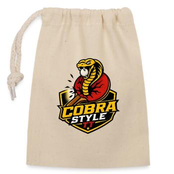 Cobra-Stil Tischtennis - Verschließbarer Geschenkbeutel aus Baumwolle (14x20cm) - Natur - Vorne