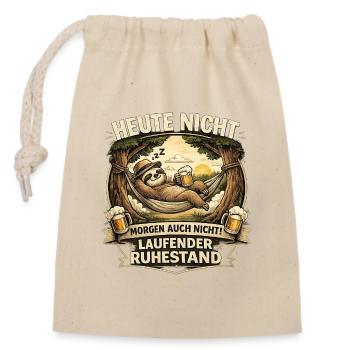 Heute Nicht Laufender Ruhestand - Verschließbarer Geschenkbeutel aus Baumwolle (14x20cm) - Natur - Vorne