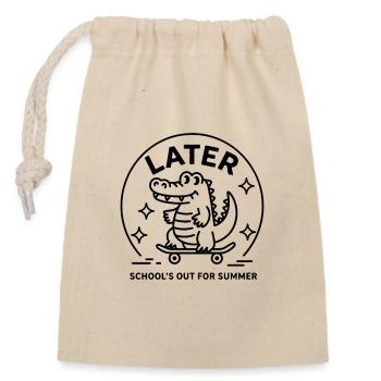 Later Alligator Schools Out Sommerferien Schule - Verschließbarer Geschenkbeutel aus Baumwolle (14x20cm) - Natur - Vorne