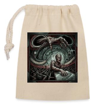 Strings of Control - Closable cotton gift bag (14x20cm) - nature - Front