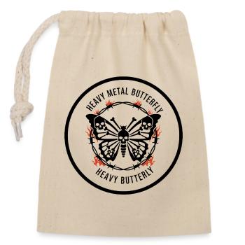heavy Metal Falter Schädel-Design Butterfly - Verschließbarer Geschenkbeutel aus Baumwolle (14x20cm) - Natur - Vorne