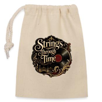 Strings Through Time - romantique vinyle Orchestre - Sac cadeau en coton avec cordon (14 x 20 cm) - nature - Devant