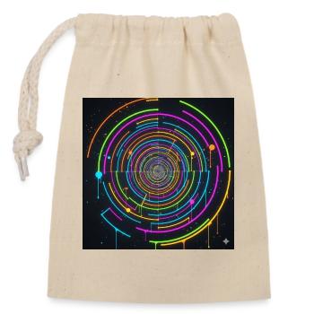 Neon Kreisspirale Farbenspiel - Verschließbarer Geschenkbeutel aus Baumwolle (14x20cm) - Natur - Vorne