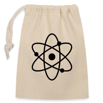 Atom Symbol Chemie - Verschließbarer Geschenkbeutel aus Baumwolle (14x20cm) - Natur - Vorne