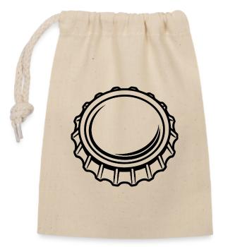 Bottle cap - Closable cotton gift bag (14x20cm) - nature - Front