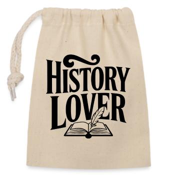 History Lover - Closable cotton gift bag (14x20cm) - nature - Front