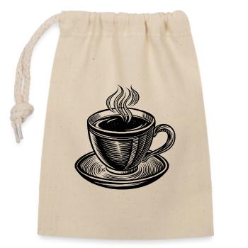Kaffeetasse - Verschließbarer Geschenkbeutel aus Baumwolle (14x20cm) - Natur - Vorne