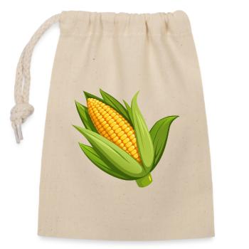 Corn on the Cob - Closable cotton gift bag (14x20cm) - nature - Front