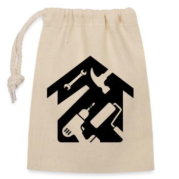 House Renovation Tool Handyman - Closable cotton gift bag (14x20cm) - nature - Front