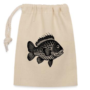 Poisson crapie - Sac cadeau en coton avec cordon (14 x 20 cm) - nature - Devant
